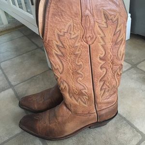 Old west tall leather cowgirl boots